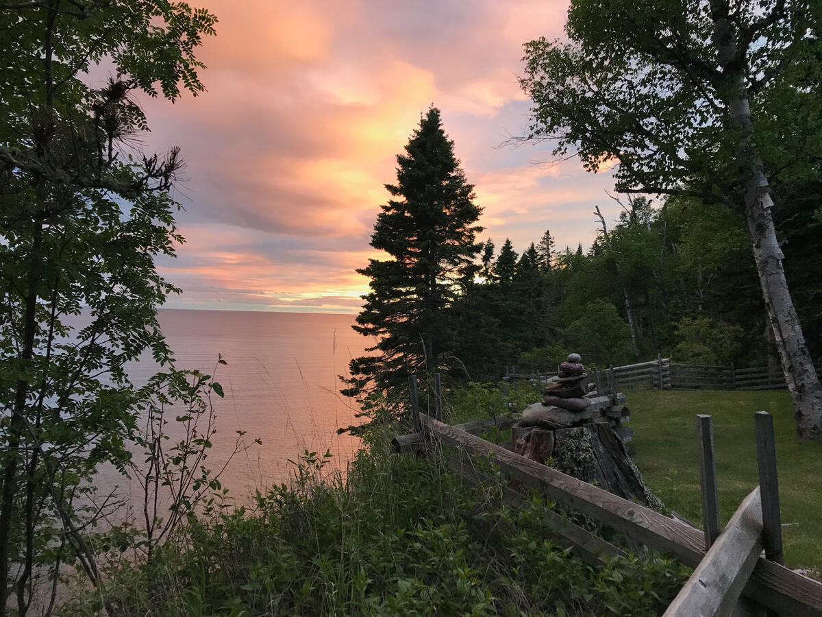 Sunset over the lake